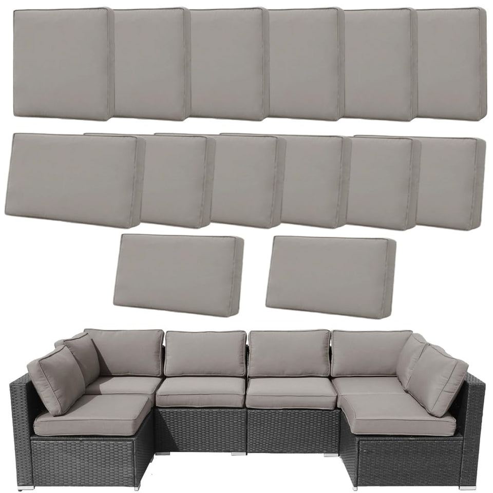 Frxeyaliz seat covers for a 6-seater outdoor sofa protect cushions from wear