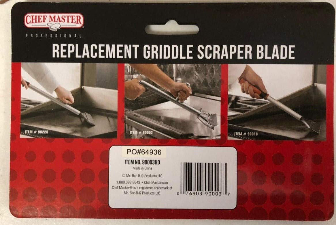 FryOilSaver Co blade fits most scrapers for quick replacement on chrome griddles