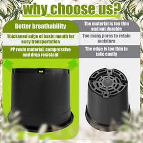 Fsehyue 5-gallon nursery pot injection-molded PP surface for long-term reuse.