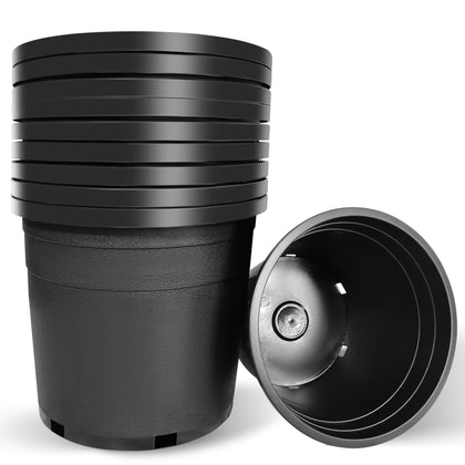 Fsehyue 5-gallon nursery pot top view highlights durable plastic construction.