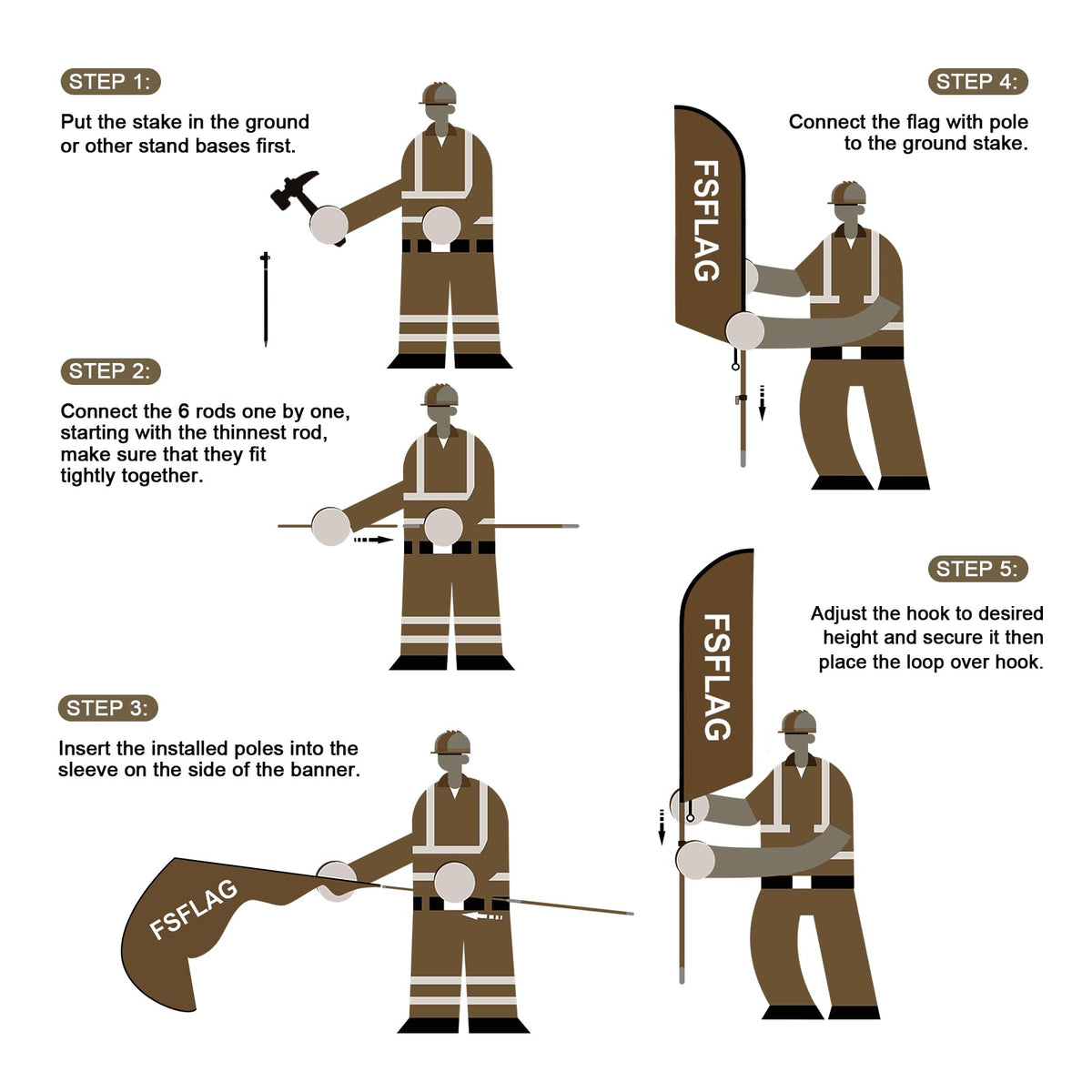 FSFLAG included carry bag enables easy transport between locations.