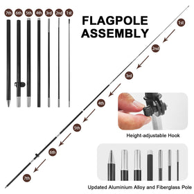 FSFLAG tear-resistant fabric flag resists rain and wind for all-day visibility.