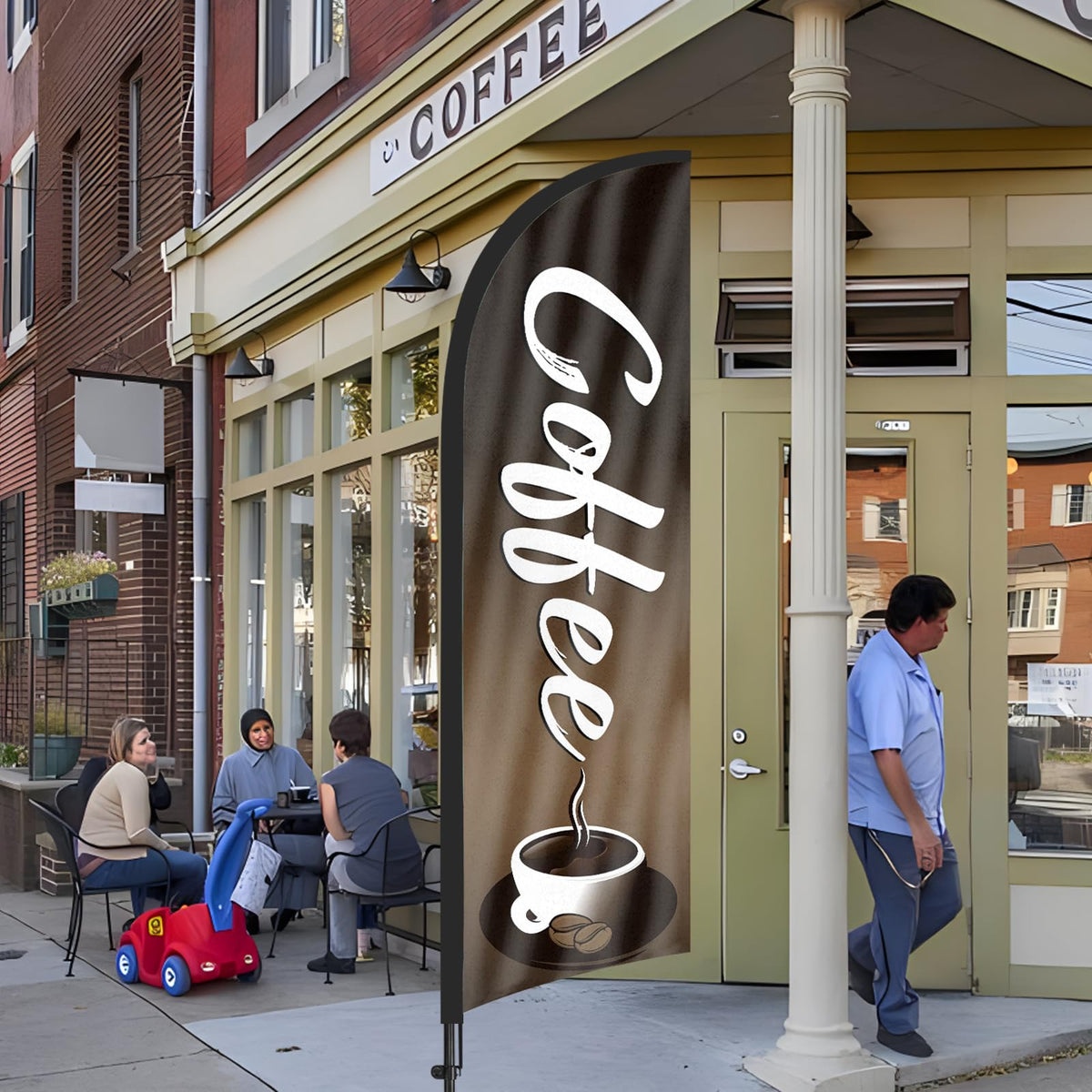 FSFLAG storefront display boosts curb appeal for coffee shops.