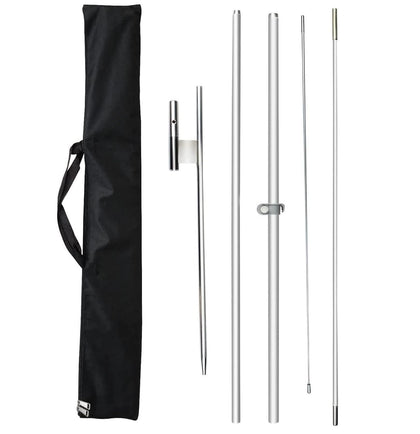 FSFLAG feather flag pole kit being assembled for quick outdoor setup.