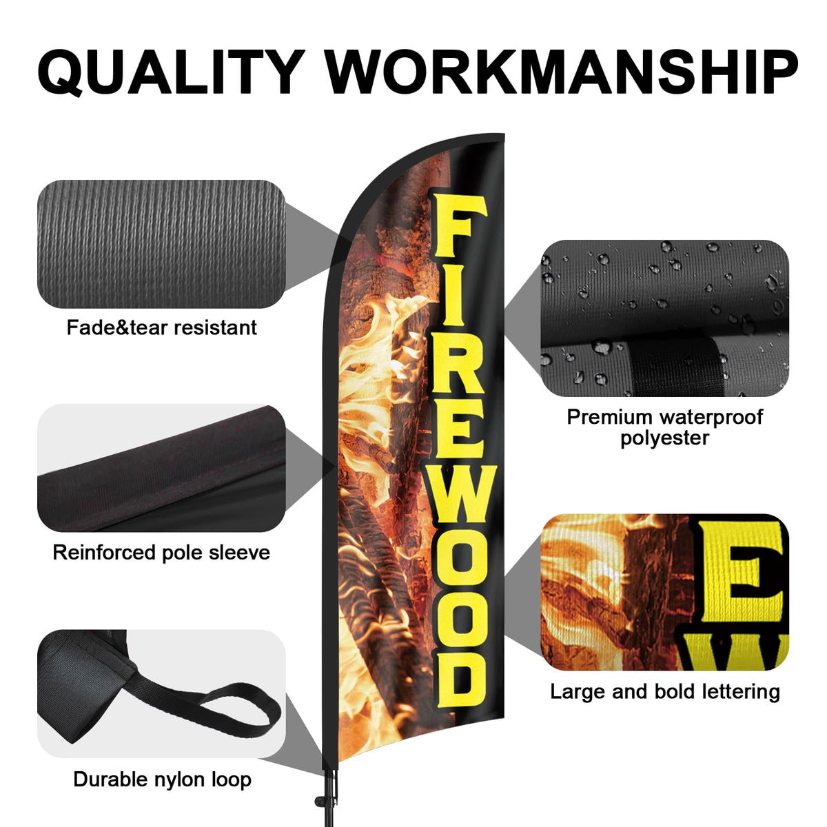 FSFLAG Firewood inventory banner signals availability to passing drivers.