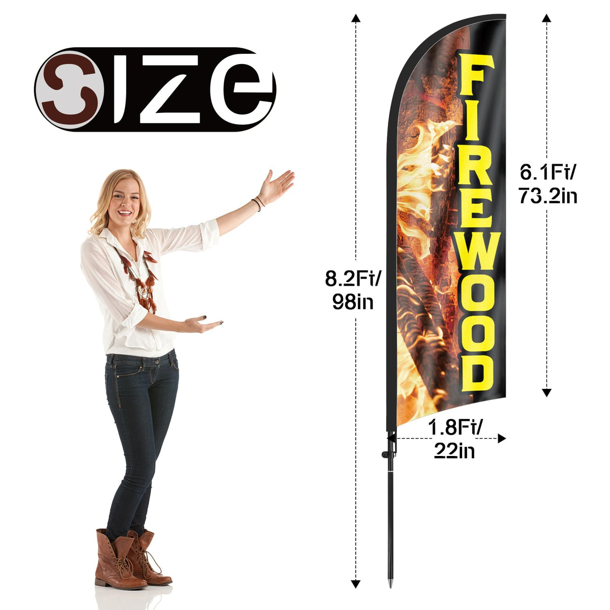 FSFLAG Reinforced pole kit enables tool-free setup for quick roadside displays.