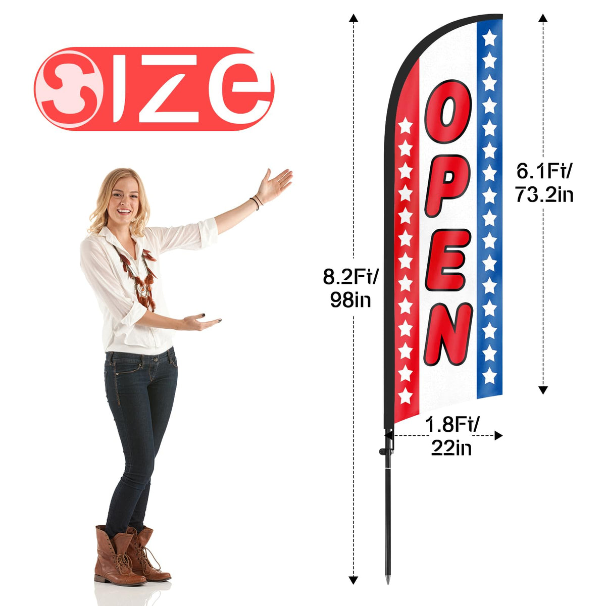 FSFLAG swooper flag with pole and stake ready for easy installation.