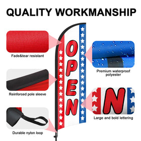 FSFLAG weather-resistant fabric and sturdy pole resist rain and wind outdoors.