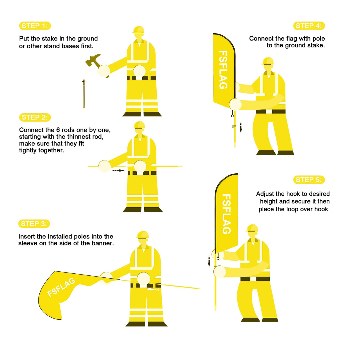 FSFLAG Weather-resistant polyester flag withstands sun, wind, and rain.