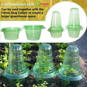 Fshow flexible green cloches extend mini greenhouse space.