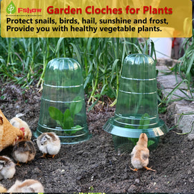 Fshow Garden Cloches are easy to place over seedlings with ground press or hooks.