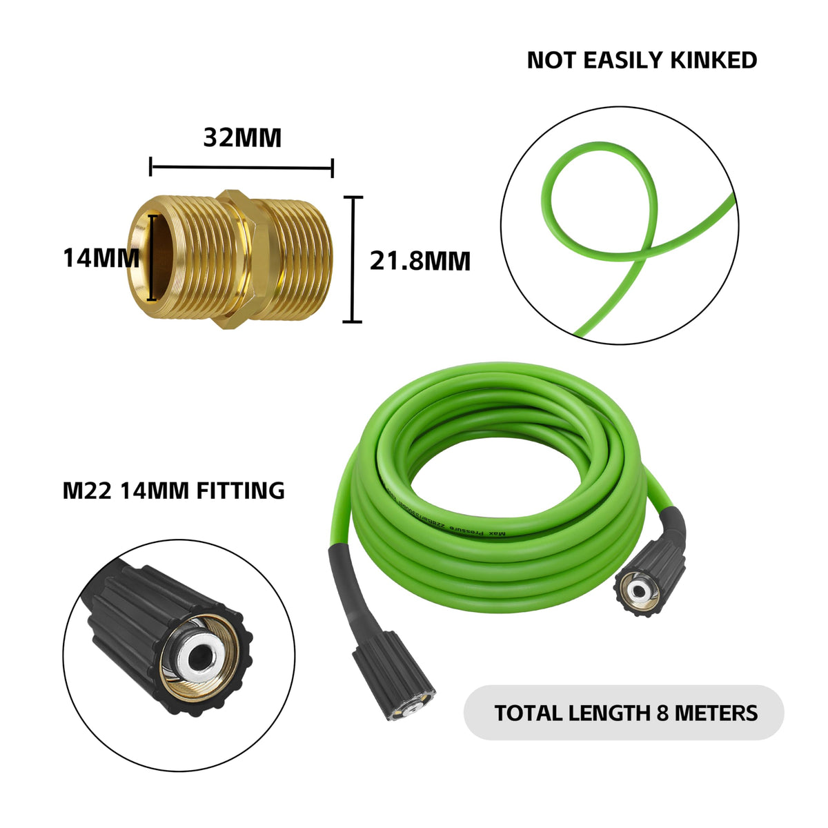 FSQLB flexible kink-resistant hose supports easy movement during outdoor cleaning