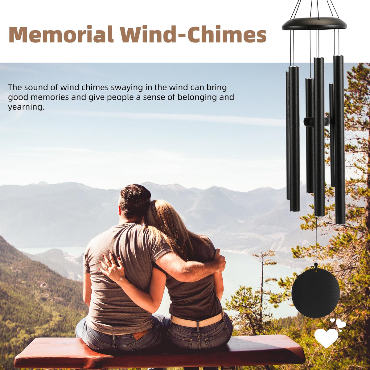 FSVGYY wind chimes create deep-toned ambiance for garden or patio moments.