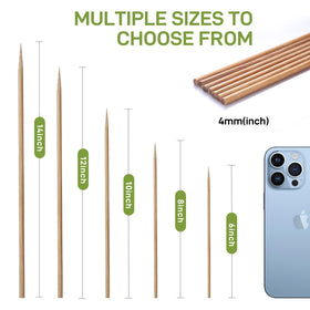 FSYSUN bamboo skewers 8-inch ideal for fruit and appetizer displays.