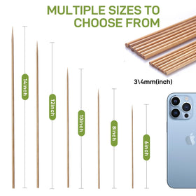 FSYSUN Bamboo Skewers 8-inch ideal for fruit skewers and appetizers