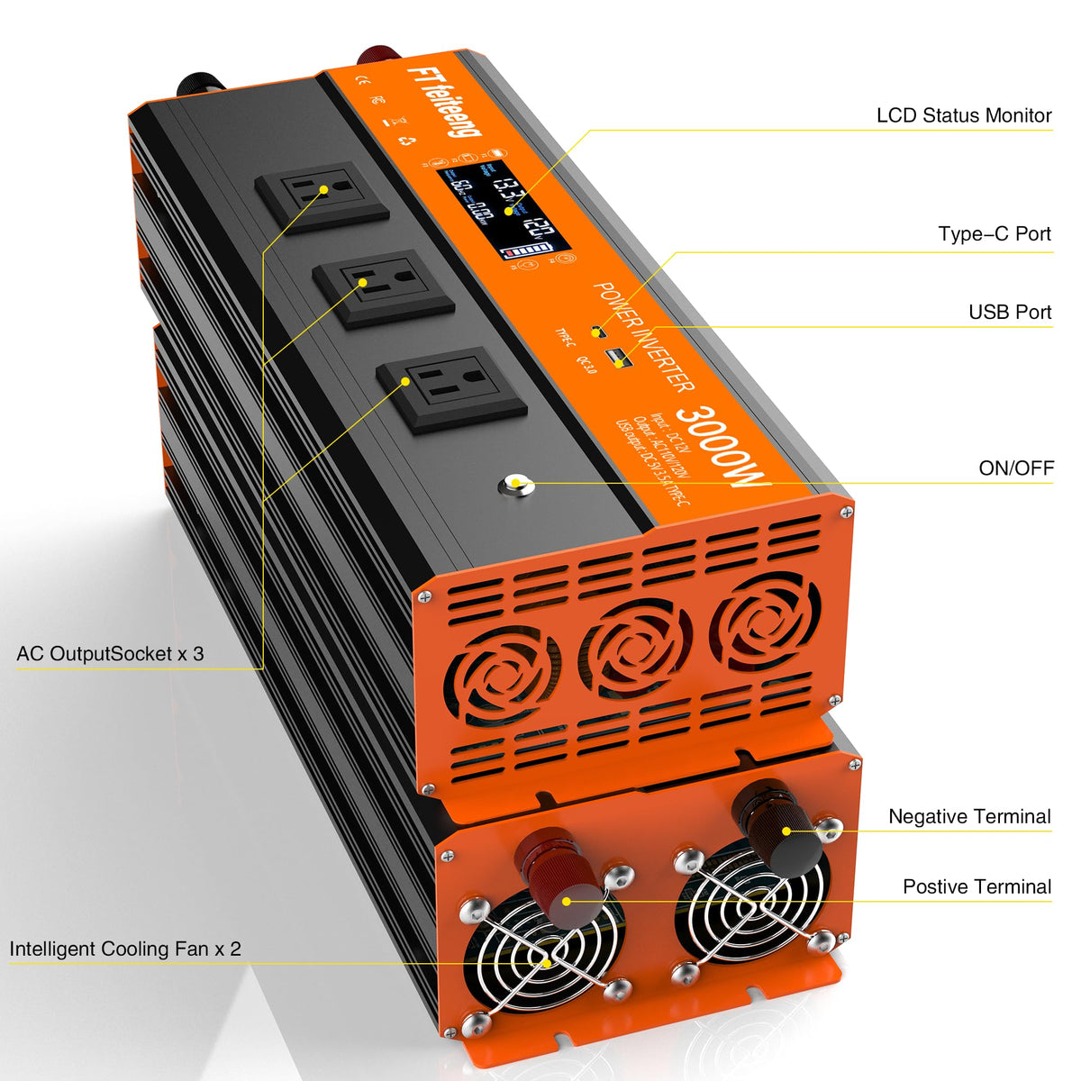 FT Feiteeng 3000W inverter ideal for camping and off-grid use