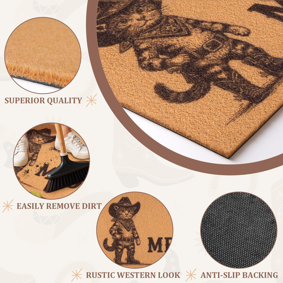 Fttoyoly Dirt-scraping texture helps remove mud and dirt at the threshold.