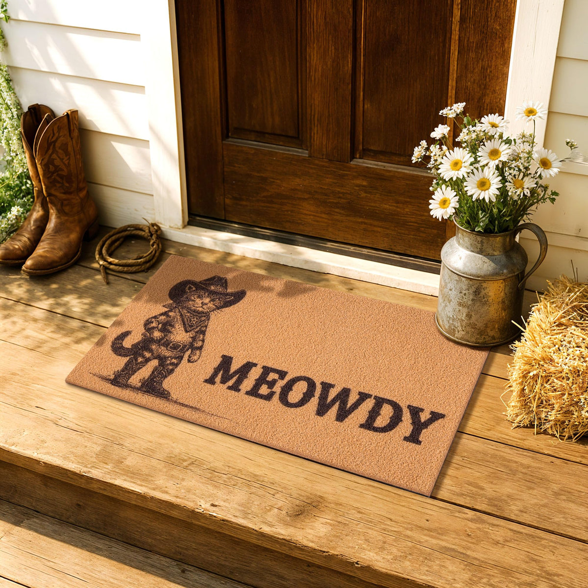 Fttoyoly Easy-clean mat; shake, sweep, or hose lightly for quick refresh.