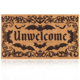 Fttoyoly Gothic Bat Door Mat with Unwelcome design enhances moody curb appeal