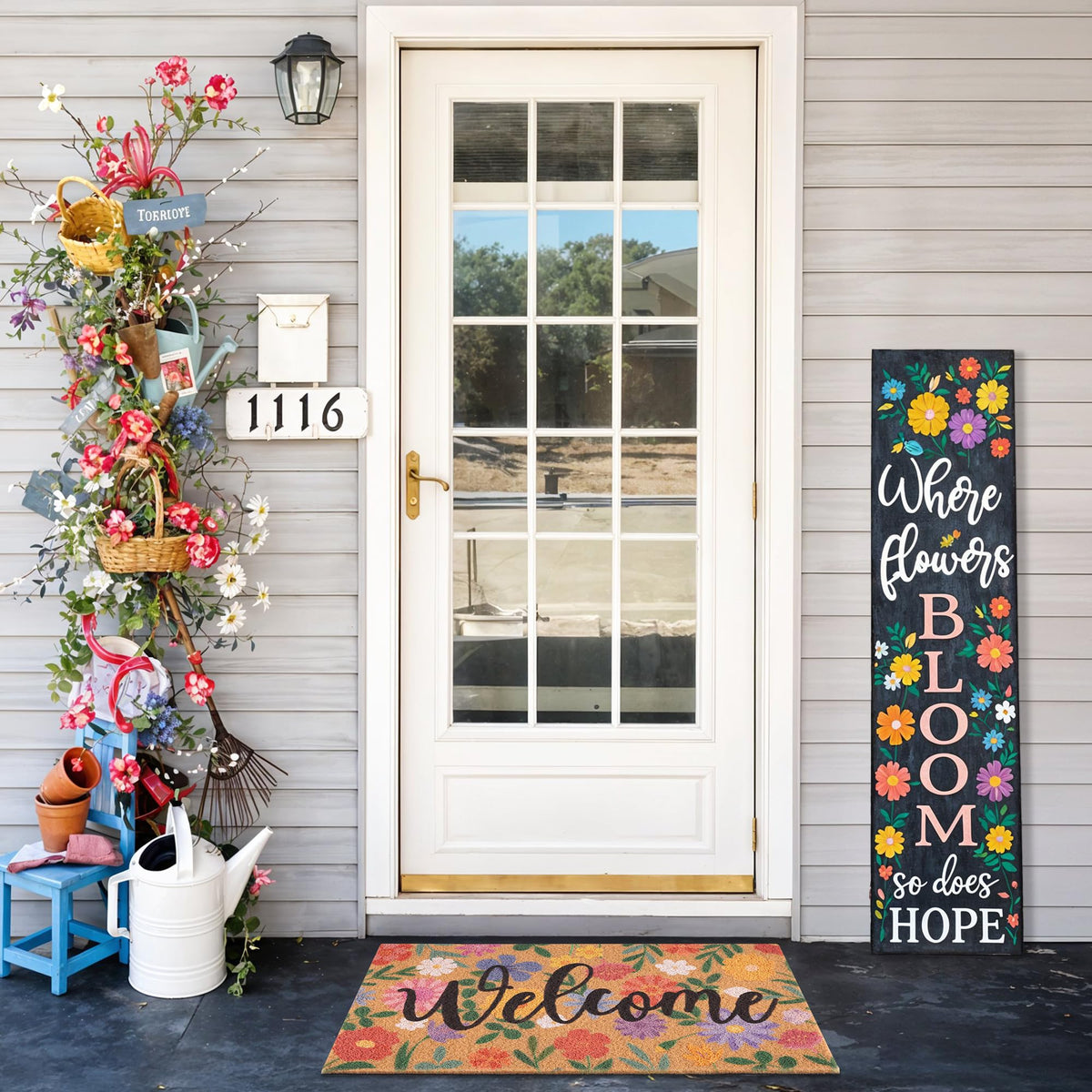 Fttoyoly porch entryway decor adds spring charm to outdoor spaces.