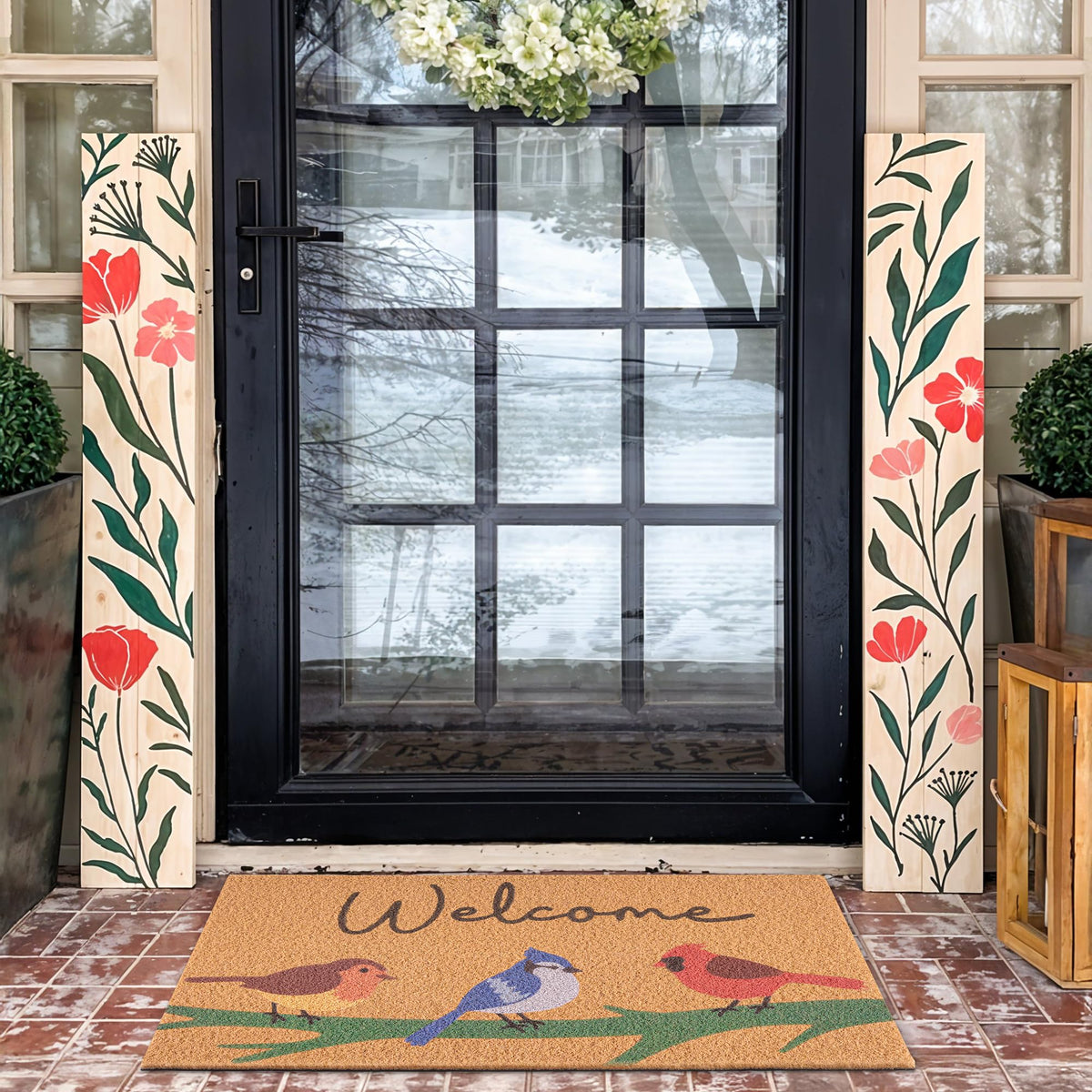 Fttoyoly spring door mat texture acts as dirt scraper at the threshold