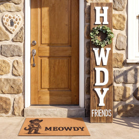 Fttoyoly Western Welcome Mat with cat design enhances curb appeal and sets a playful tone.