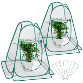 Fuairmee pop-up greenhouse front view with quick setup and clear visibility for plants