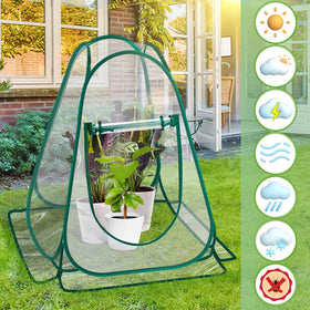 Fuairmee pop-up greenhouse side view highlighting portability for balcony outdoor use