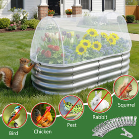 FuBegi bird and insect barrier netting safeguards vegetables outdoors