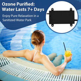 Fuceter wide-application image demonstrates use across spas, pools, and tubs.