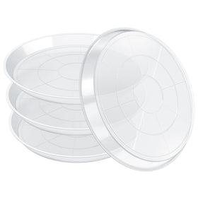 FUIJOL clear plant saucer 18in top view catches excess water for tidy indoor pots.