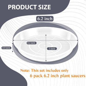 FUIJOL clear plant saucers drip tray closeup showing durable plastic.