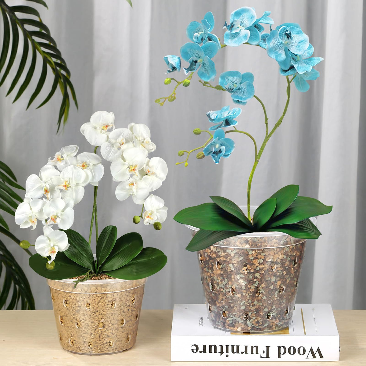 FUIJOL durable plastic orchid pot liner fits ceramic pots