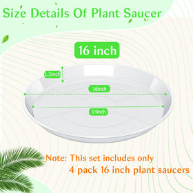 FUIJOL four-pack plastic plant saucer close-up highlighting durability