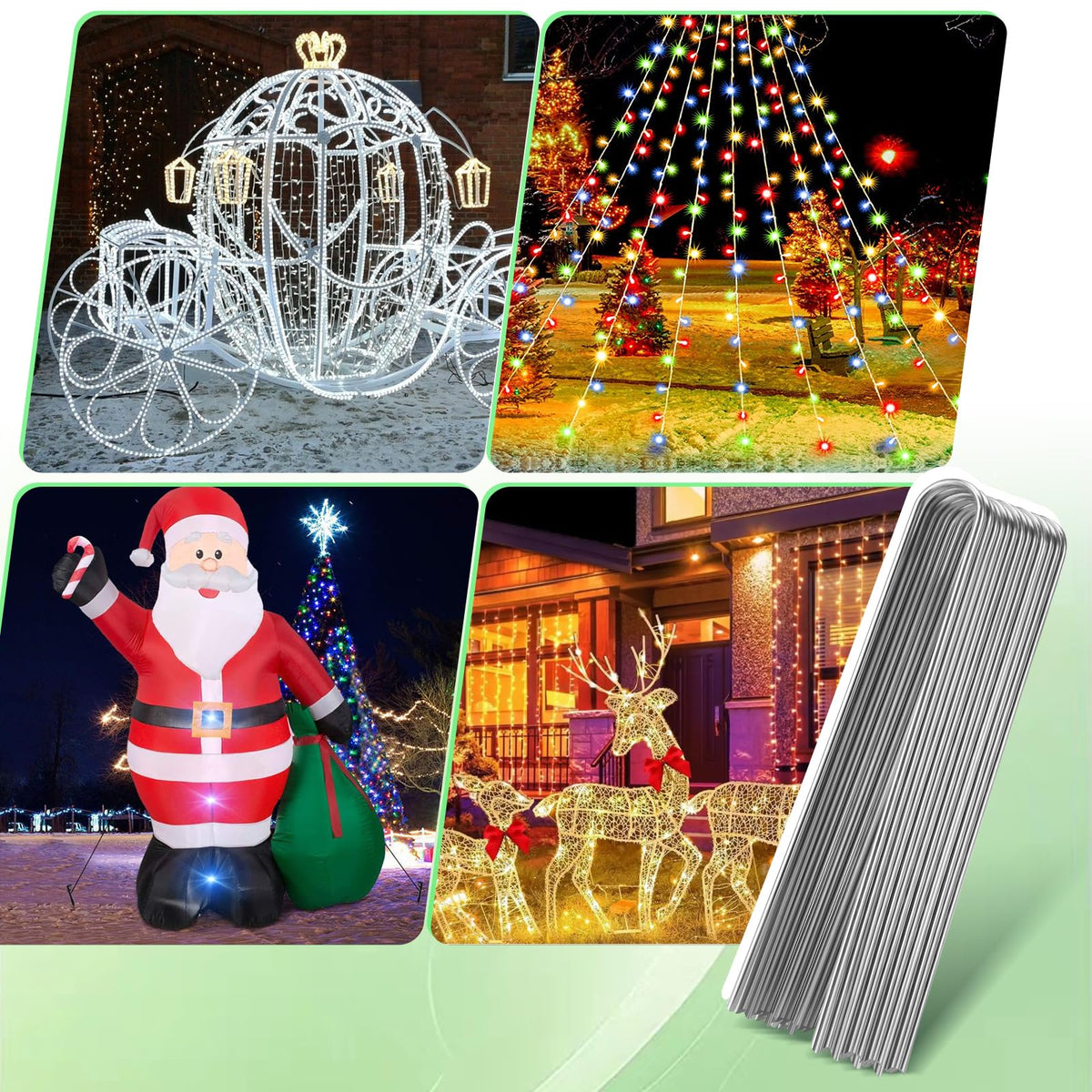 FUIJOL galvanized garden stakes withstand tough weather for reuse.