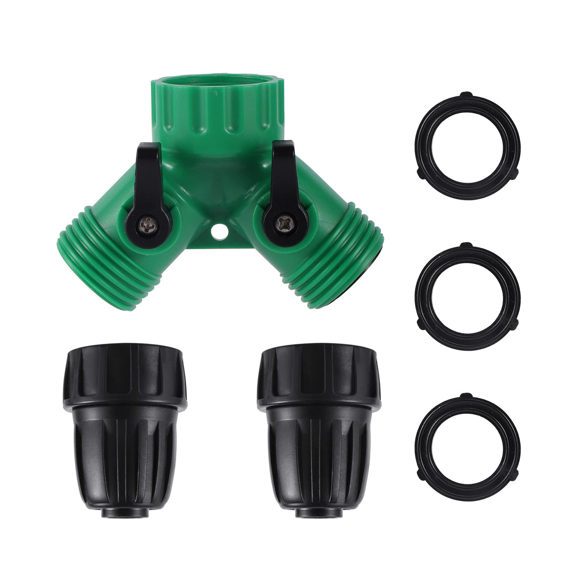 FULAIERGD 2 Way Y Splitter front view for flexible outdoor watering.
