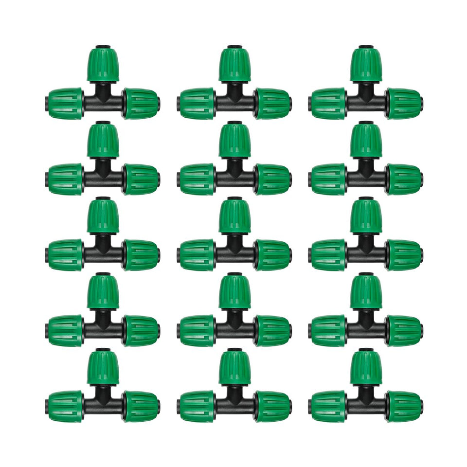 FULAIERGD 15-pack tee fittings for 1/2 inch tubing improve water distribution.