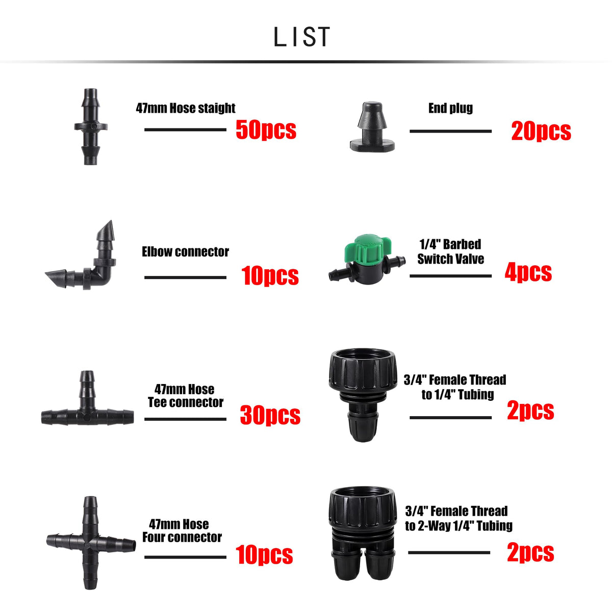 FULAIERGD 3-4 to 1-4 hose adapter ensures secure drip-line connections.
