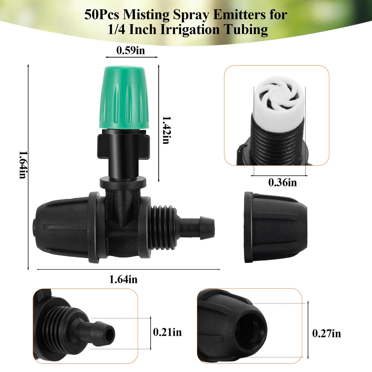 Fulaiergd 3way lock misting nozzle ensures secure tubing connection