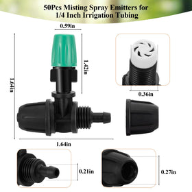 Fulaiergd 3way lock misting nozzle ensures secure tubing connection