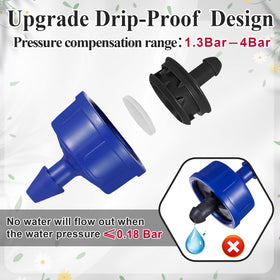 FULAIERGD 60-pack drip emitters ready for garden beds and greenhouses.