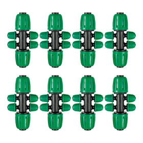 FULAIERGD 6-way anti-leak tee connector secures 1/2in to 1/4in tubing for drip irrigation.