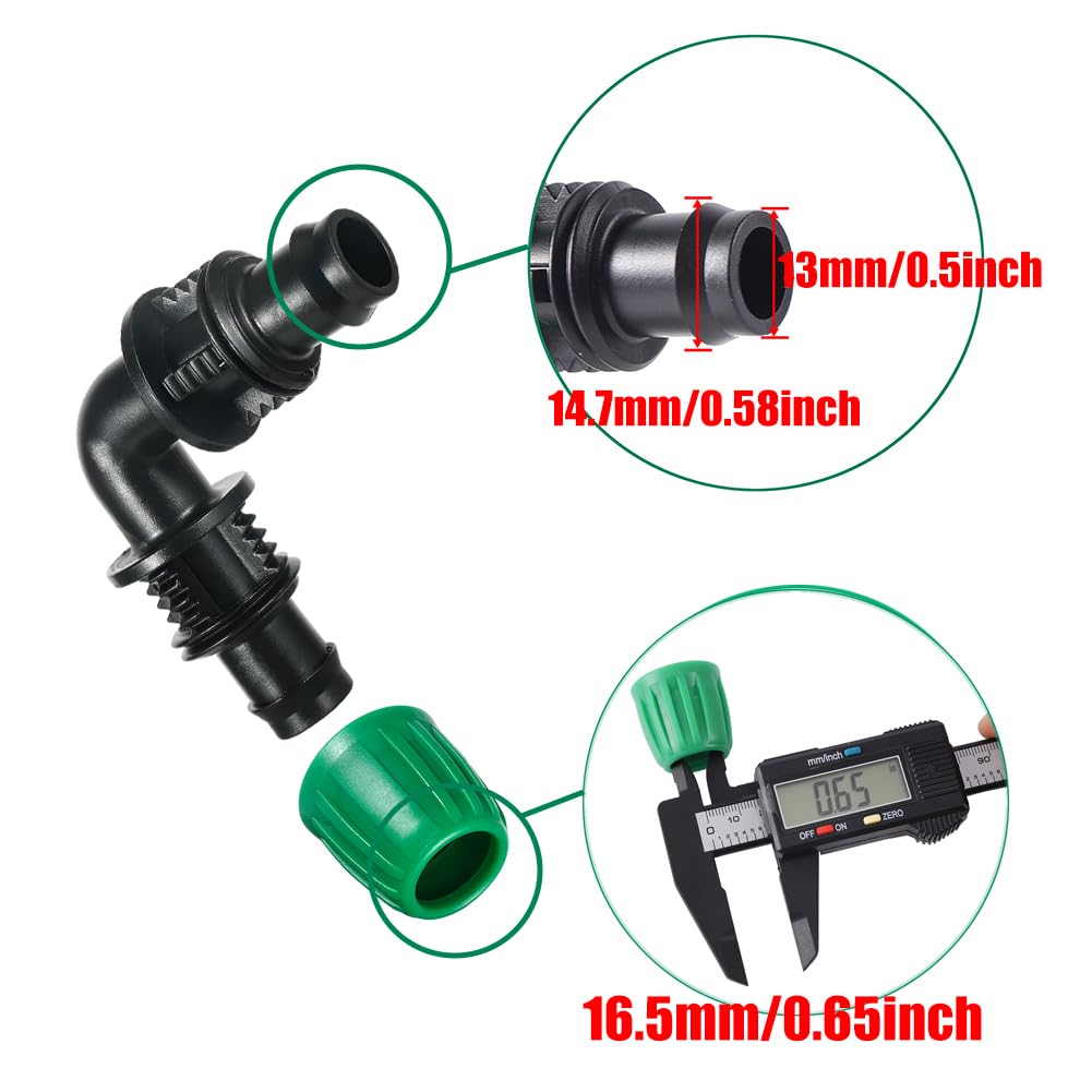 FULAIERGD barbed nut elbow connector designed for secure, easy installation in drip tubing