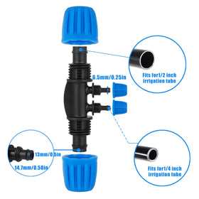 FULAIERGD barbed tee with locking caps prevents leaks under sun exposure.