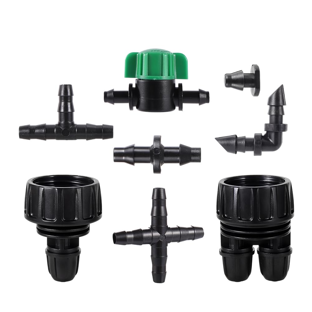 FULAIERGD easy-install barb connectors enable tool-free drip irrigation.