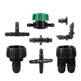 FULAIERGD easy-install barb connectors enable tool-free drip irrigation.