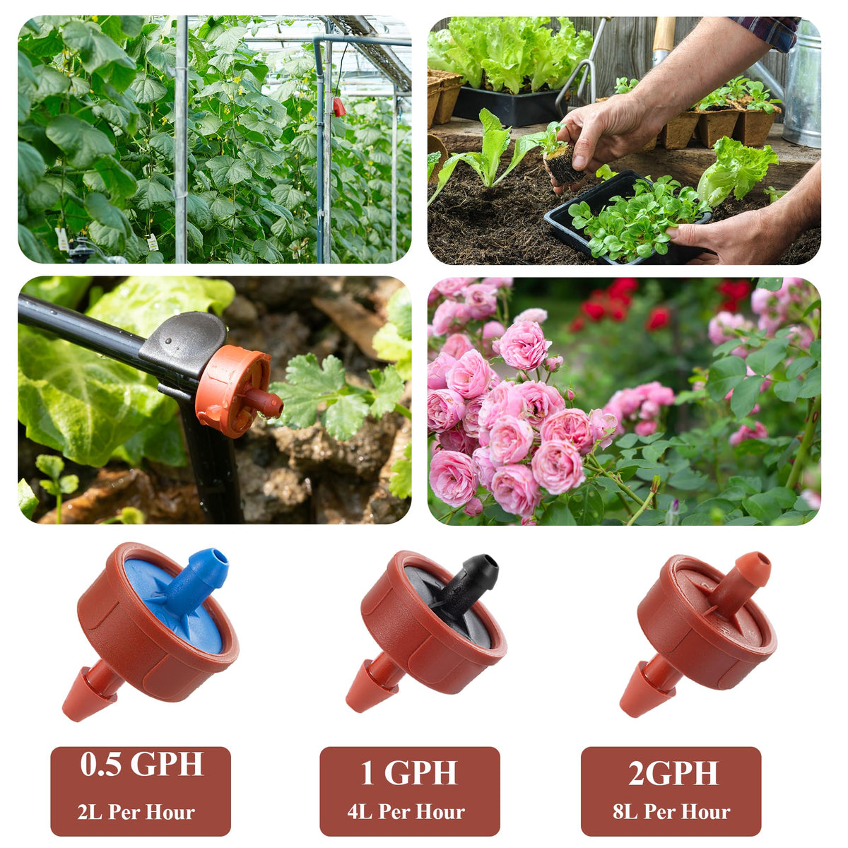 Fulaiergd emitter system watering a container plant evenly.