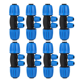 FULAIERGD four-way anti-leak barbed tee connector secures drip lines with reliable performance.