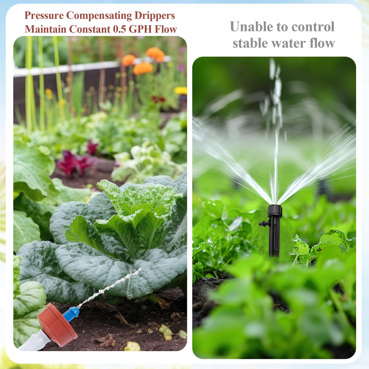 Fulaiergd garden irrigation setup in a sunny yard.