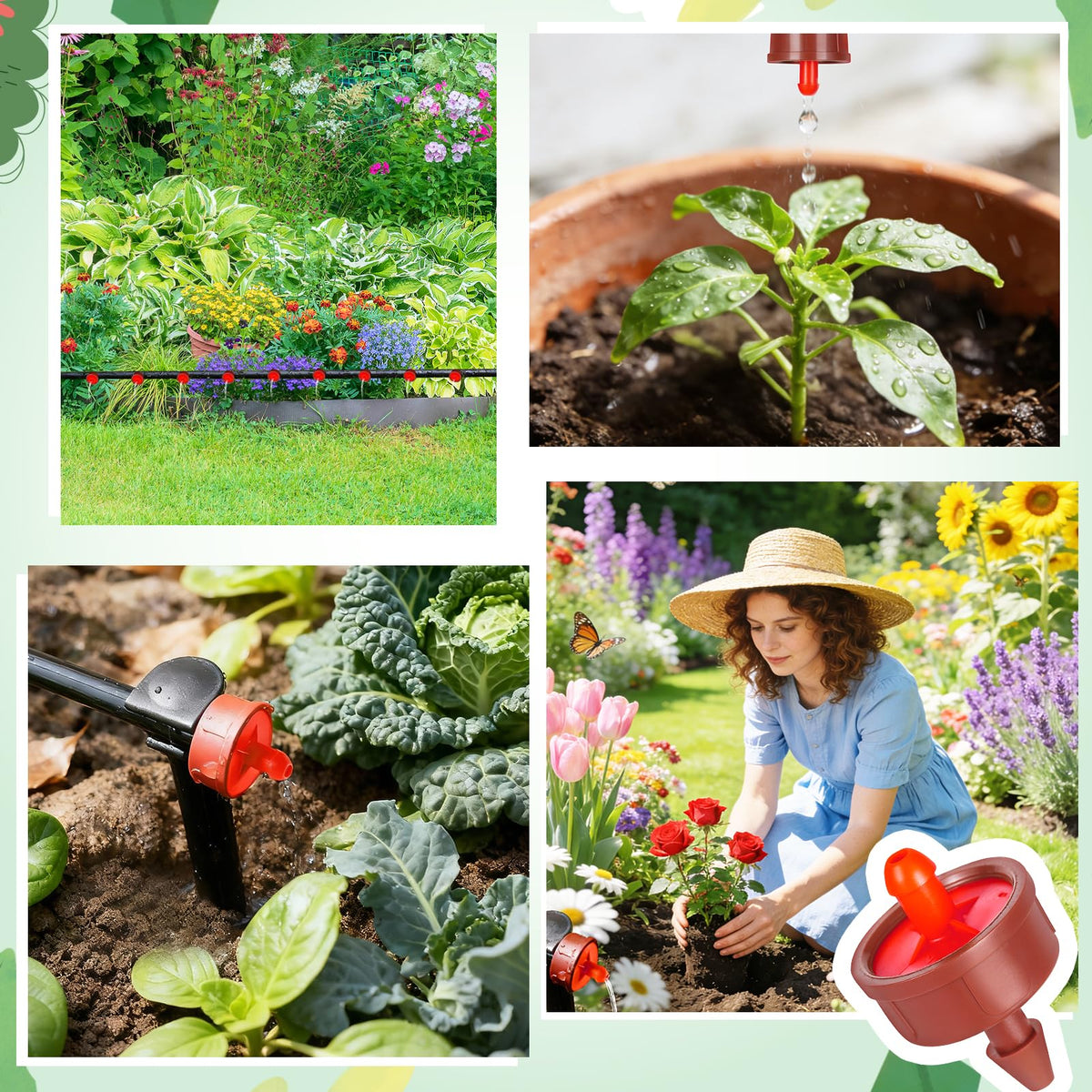 FULAIERGD pot and bed irrigation solution for indoors or outdoors